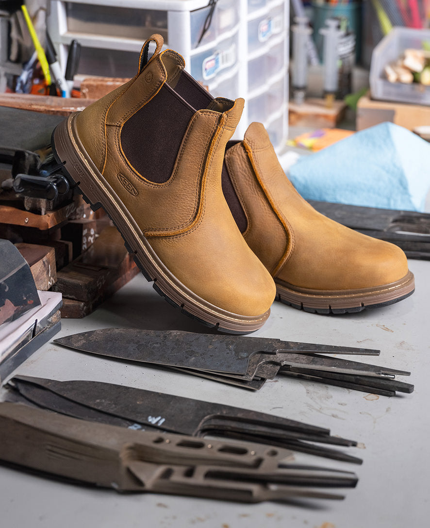 Keen New | Men's San Jose Chelsea 90° Heel Boot (Soft Toe) Belgian/Gum
