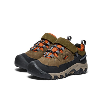 Keen Discount | Little Kids' Targhee IV Waterproof Hiking Shoe Dark Olive/Gold Flame
