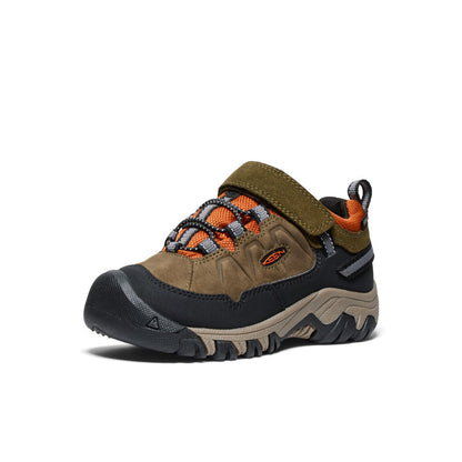 Keen Discount | Little Kids' Targhee IV Waterproof Hiking Shoe Dark Olive/Gold Flame