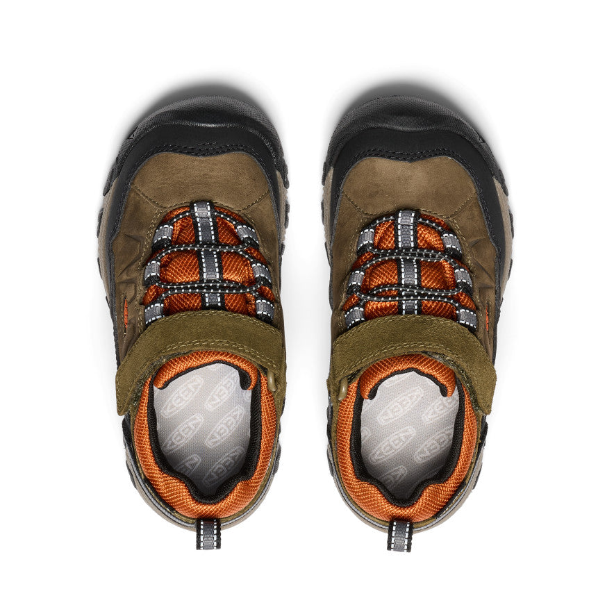 Keen Discount | Little Kids' Targhee IV Waterproof Hiking Shoe Dark Olive/Gold Flame