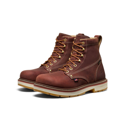 Keen US | Men's Liberty 6" Waterproof 90° Heel Boot (Carbon Toe) Bombay Brown/Gum