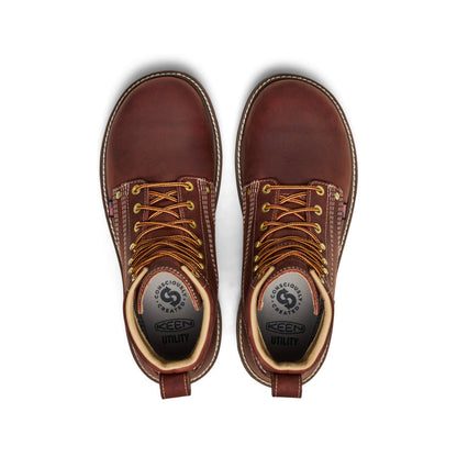 Keen Near Me | Men's Liberty 6" Waterproof 90° Heel Boot (Soft Toe) Bombay Brown/Gum
