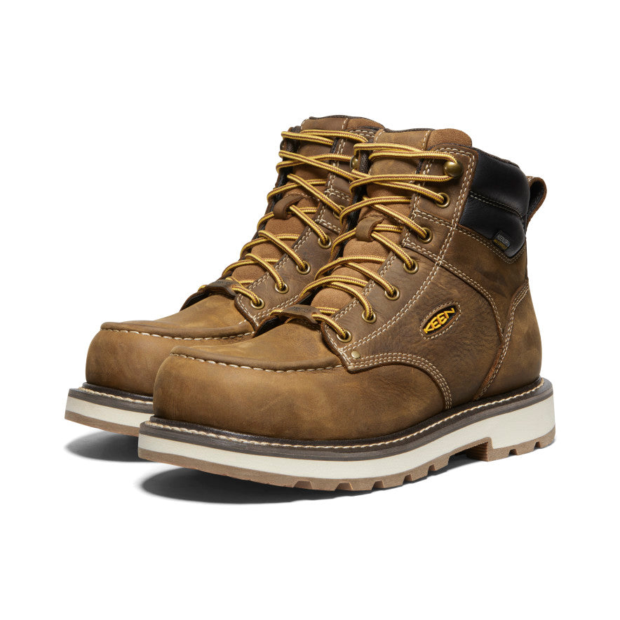 Keen Discount | Men's Cincinnati 6" Waterproof 90° Heel Boot (Carbon Toe) Belgian/Sandshell