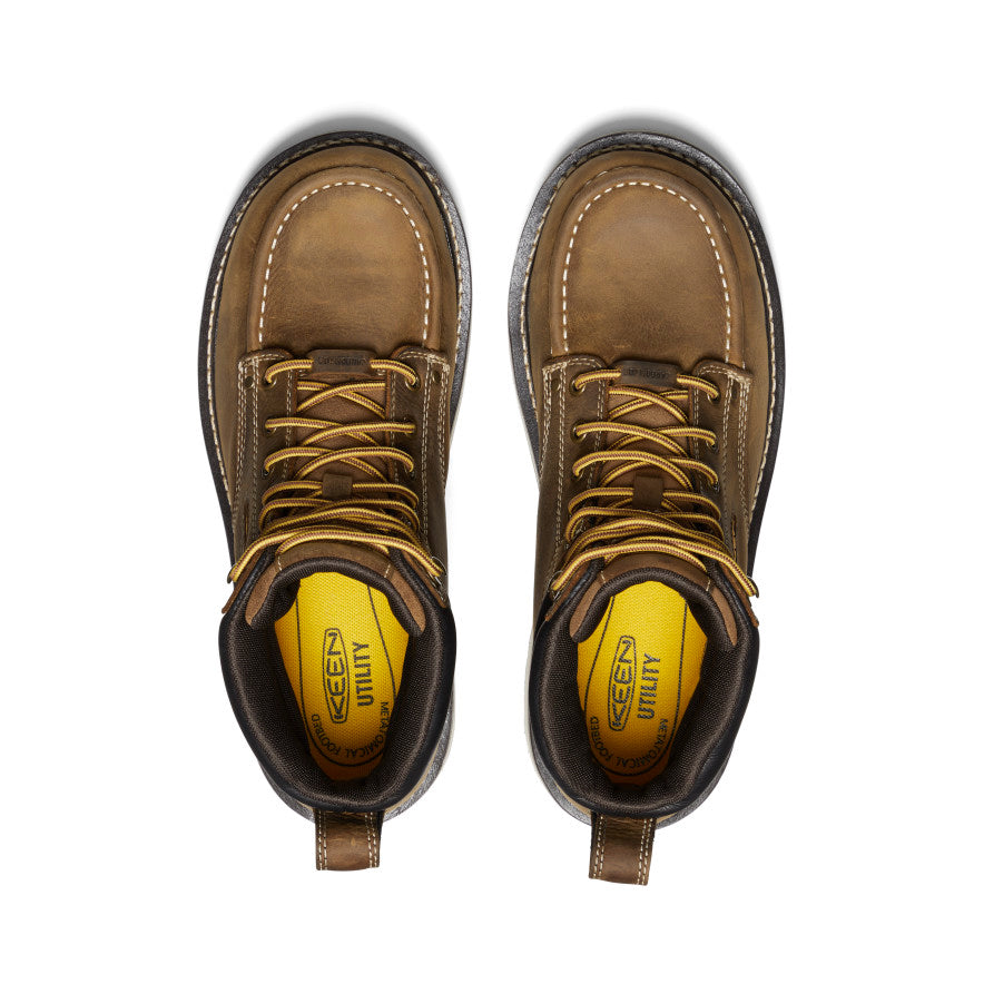 Keen Discount | Men's Cincinnati 6" Waterproof 90° Heel Boot (Carbon Toe) Belgian/Sandshell