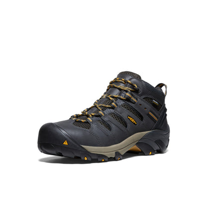 Keen Discount | Men's Lansing Mid Waterproof (Steel Toe) Raven/Tawny Olive