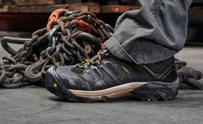 Keen Discount | Men's Lansing Mid Waterproof (Steel Toe) Raven/Tawny Olive