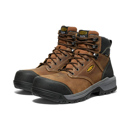 Keen Discount | Men's Evanston 6" Waterproof Boot (Carbon Toe) Bison/Black
