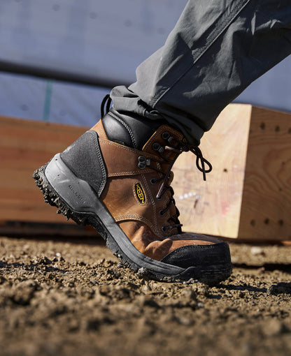 Keen Discount | Men's Evanston 6" Waterproof Boot (Carbon Toe) Bison/Black