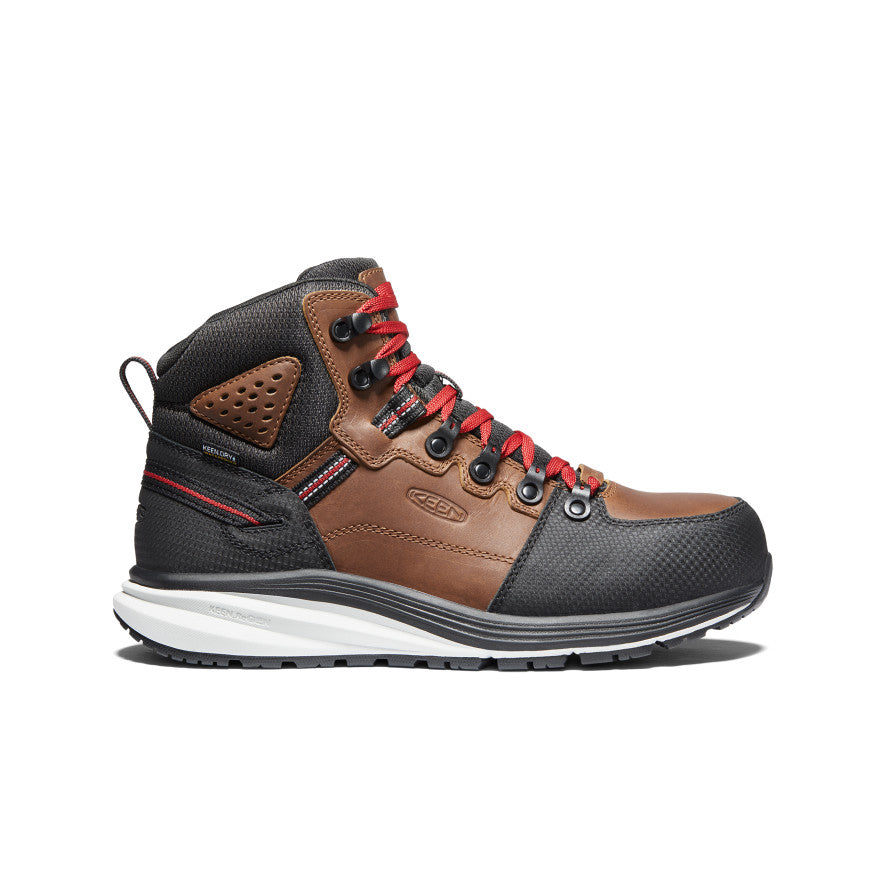 Keen Discount | Men's Red Hook Waterproof Boot (Carbon Toe) Tobacco/Black