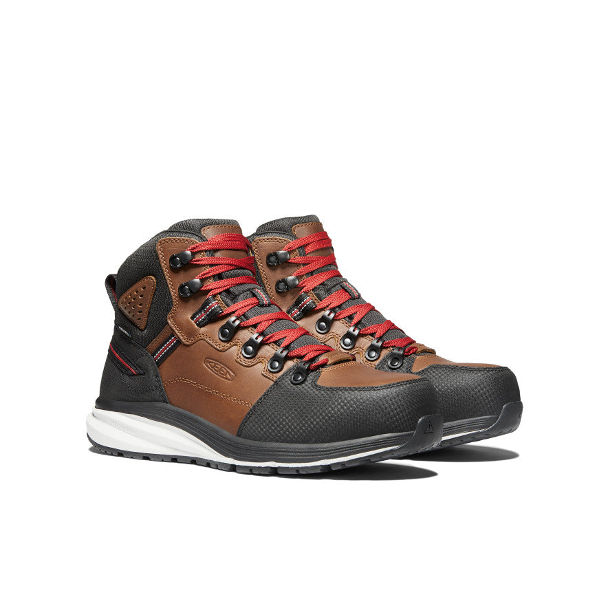 Keen Discount | Men's Red Hook Waterproof Boot (Carbon Toe) Tobacco/Black