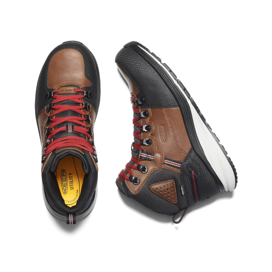 Keen Discount | Men's Red Hook Waterproof Boot (Carbon Toe) Tobacco/Black