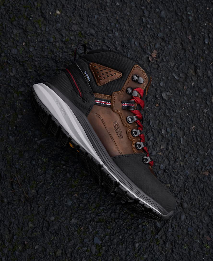 Keen Discount | Men's Red Hook Waterproof Boot (Carbon Toe) Tobacco/Black