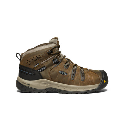 Keen Outlet | Men's Flint II Waterproof Boot (Steel Toe) Cascade Brown/Orion Blue