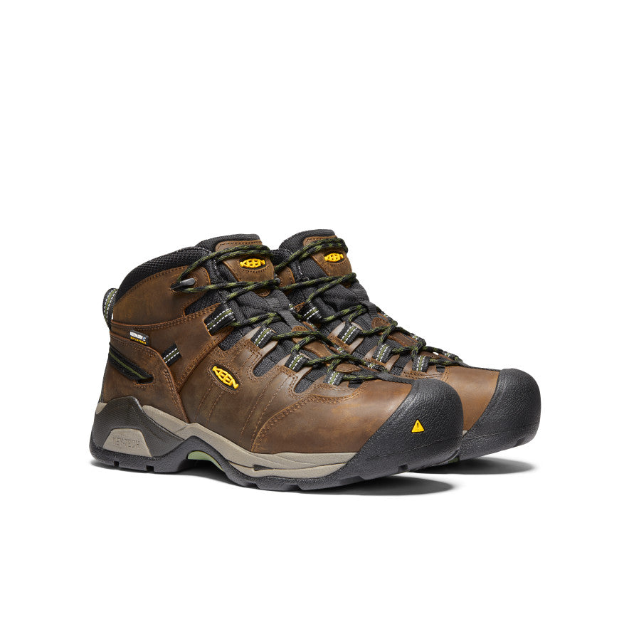 Keen US | Men's Detroit XT Waterproof Boot (Steel Toe) Cascade Brown/Bronze Green