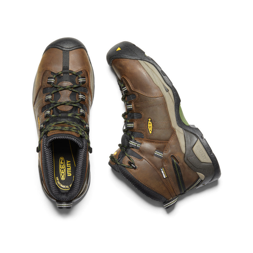 Keen US | Men's Detroit XT Waterproof Boot (Steel Toe) Cascade Brown/Bronze Green