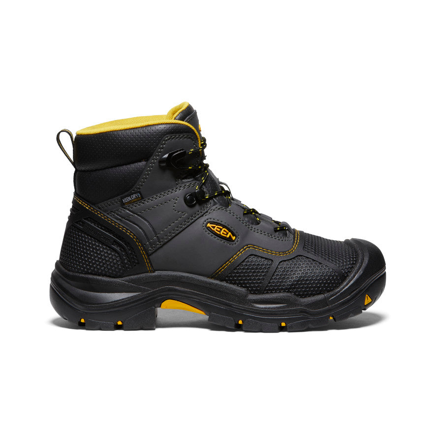 Keen Online | Men's Logandale Waterproof Boot (Steel Toe) Raven/Black
