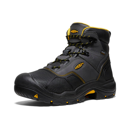 Keen Online | Men's Logandale Waterproof Boot (Steel Toe) Raven/Black