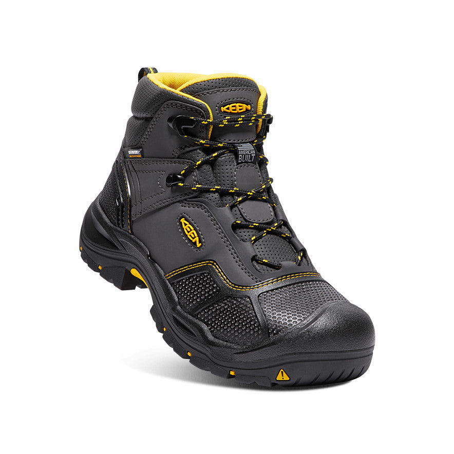 Keen Online | Men's Logandale Waterproof Boot (Steel Toe) Raven/Black