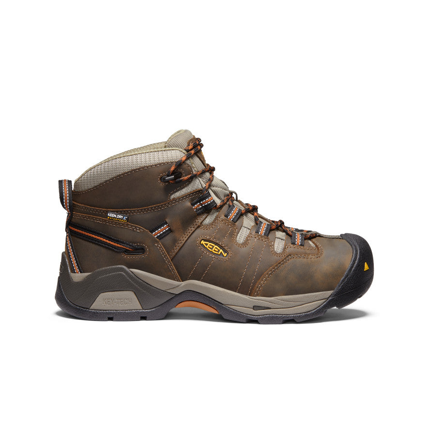 Keen Discount | Men's Detroit XT Waterproof Boot (Soft Toe) Black Olive/Leather Brown