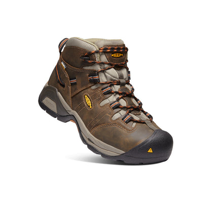 Keen Discount | Men's Detroit XT Waterproof Boot (Soft Toe) Black Olive/Leather Brown