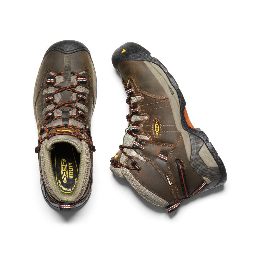 Keen Discount | Men's Detroit XT Waterproof Boot (Soft Toe) Black Olive/Leather Brown
