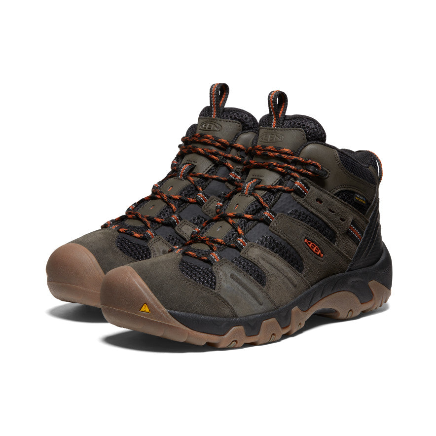 Keen | Men's Headout Waterproof Hiking Boot Black Olive/Fossil Orange