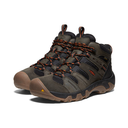 Keen | Men's Headout Waterproof Hiking Boot Black Olive/Fossil Orange