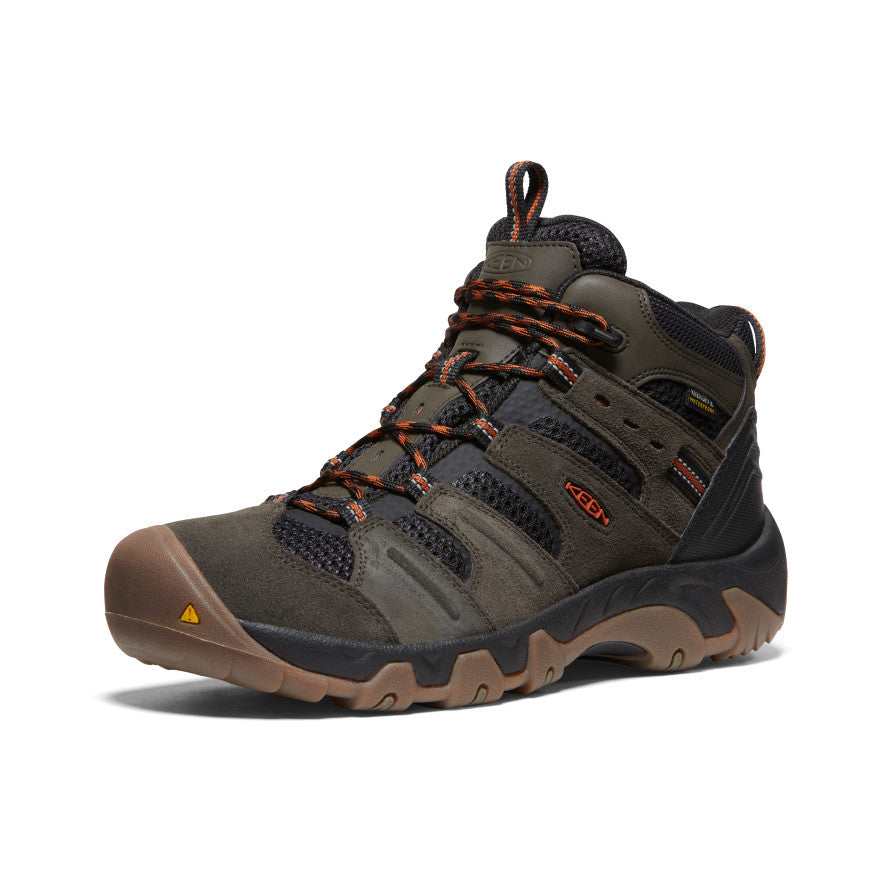 Keen | Men's Headout Waterproof Hiking Boot Black Olive/Fossil Orange