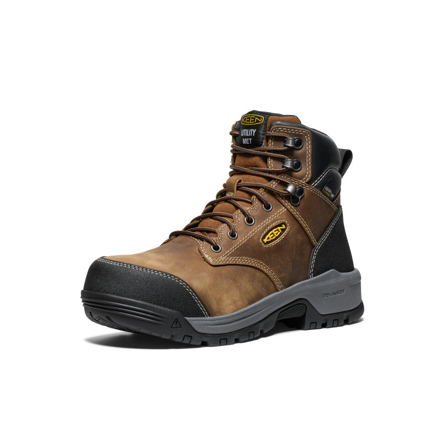 Keen On sale | Men's Evanston 6" Waterproof Boot INT MET (Carbon Toe) Bison/Black