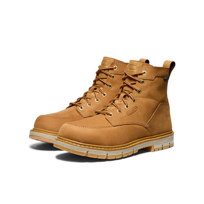 Keen Outlet | Men's San Jose 6" Waterproof 90° Heel Boot (Soft Toe) Bistre/Gum
