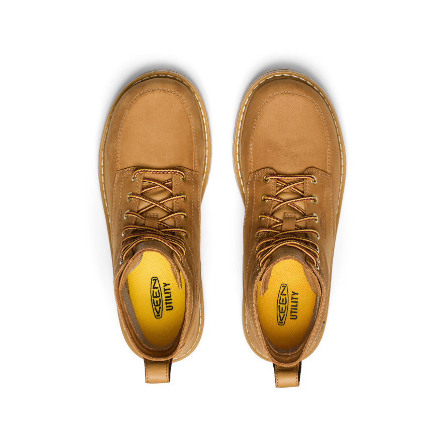 Keen Outlet | Men's San Jose 6" Waterproof 90° Heel Boot (Soft Toe) Bistre/Gum