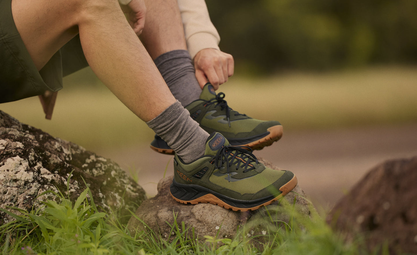 Keen Hot style | Men's Hightrail Waterproof Hiking Shoe Winter Moss/Gold Flame