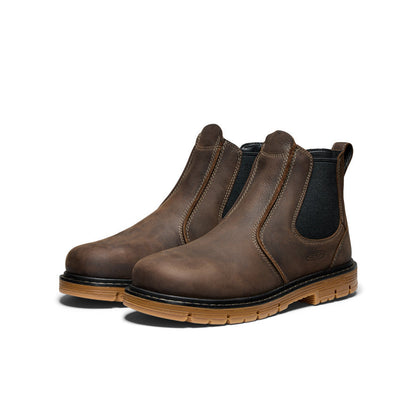Keen Hot style | Men's San Jose Chelsea 90° Heel Boot (Aluminum Toe) Cascade Brown/Gum