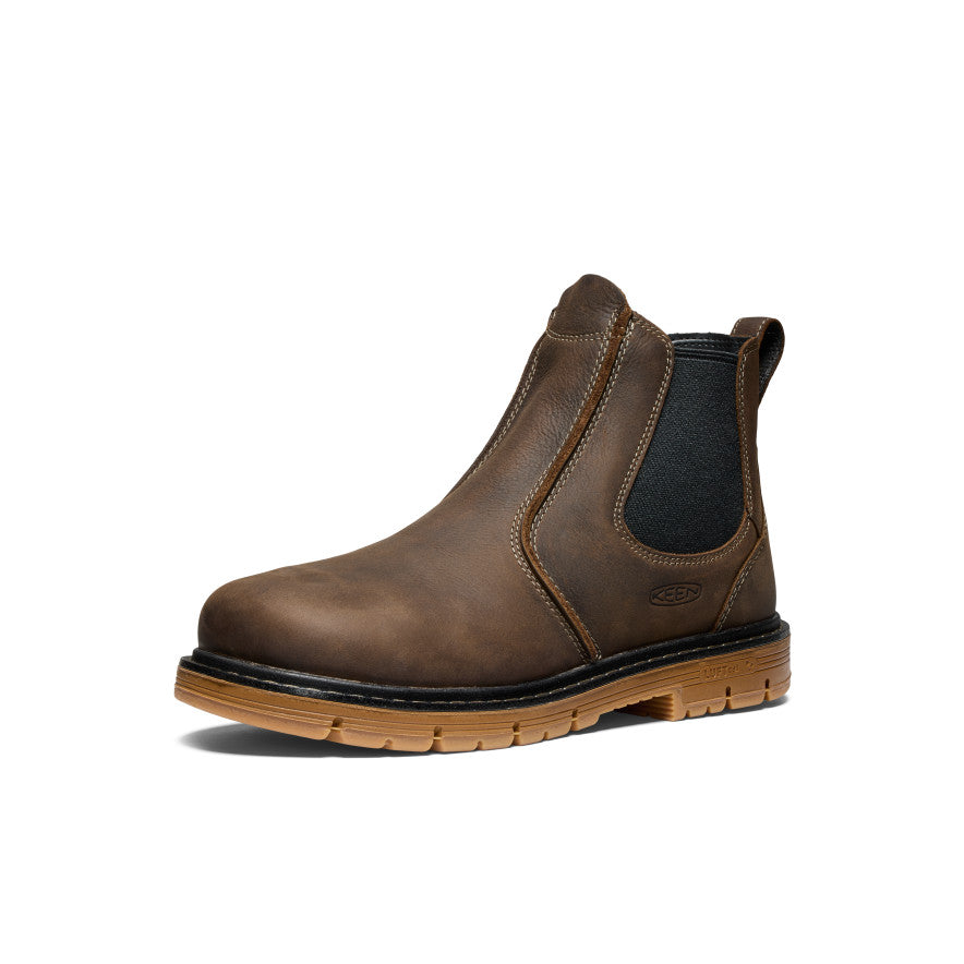 Keen Hot style | Men's San Jose Chelsea 90° Heel Boot (Aluminum Toe) Cascade Brown/Gum