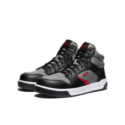 Keen Outlet | Men's Overton Mid Work Shoe (Carbon Toe) Steel Grey/Black