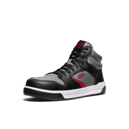 Keen Outlet | Men's Overton Mid Work Shoe (Carbon Toe) Steel Grey/Black