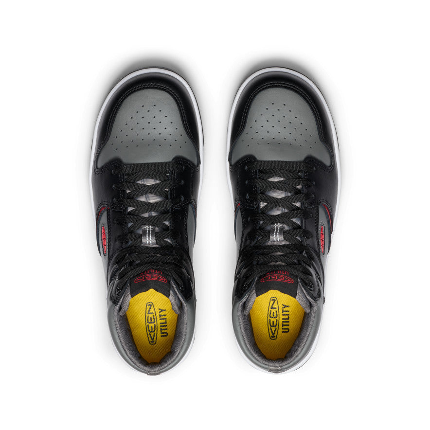 Keen Outlet | Men's Overton Mid Work Shoe (Carbon Toe) Steel Grey/Black