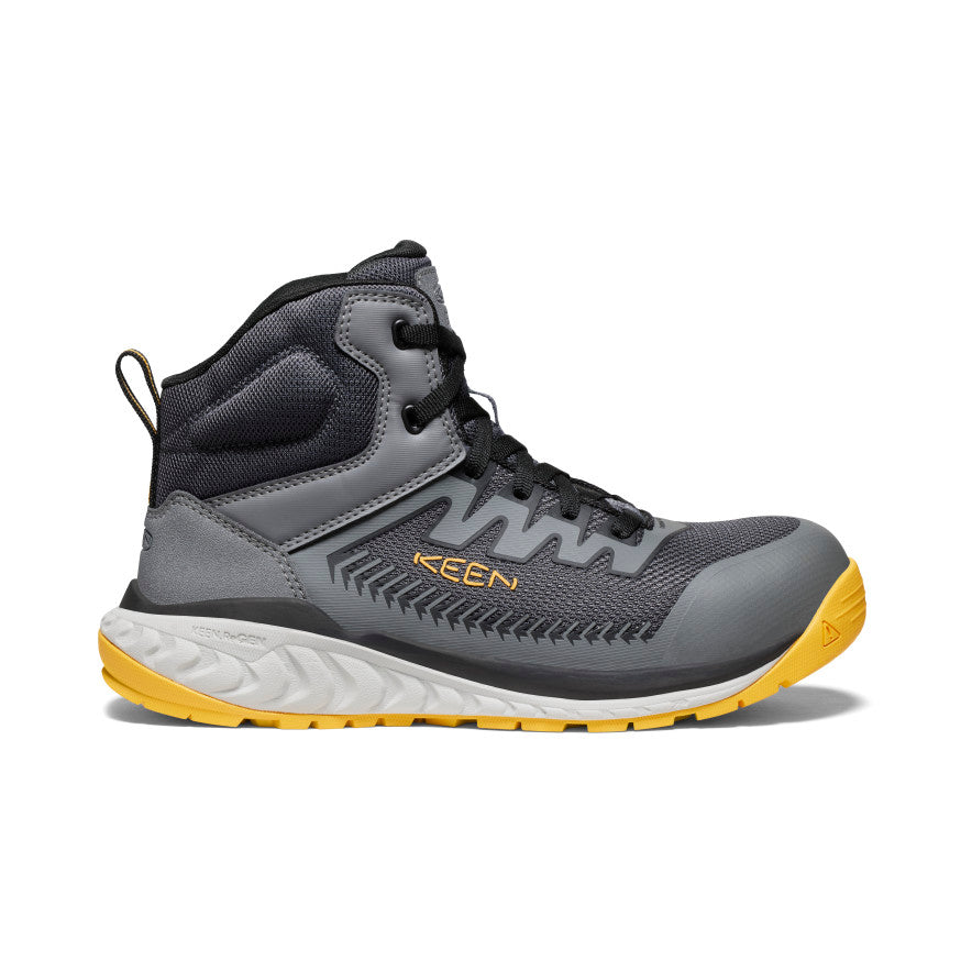 Keen Online | Men's Arvada Mid Work Sneaker (Carbon Toe) Black/Keen Yellow