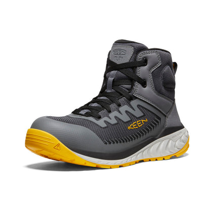 Keen Online | Men's Arvada Mid Work Sneaker (Carbon Toe) Black/Keen Yellow