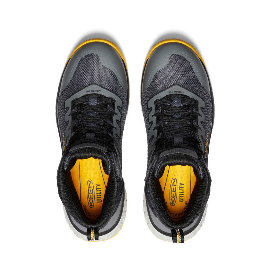 Keen Online | Men's Arvada Mid Work Sneaker (Carbon Toe) Black/Keen Yellow