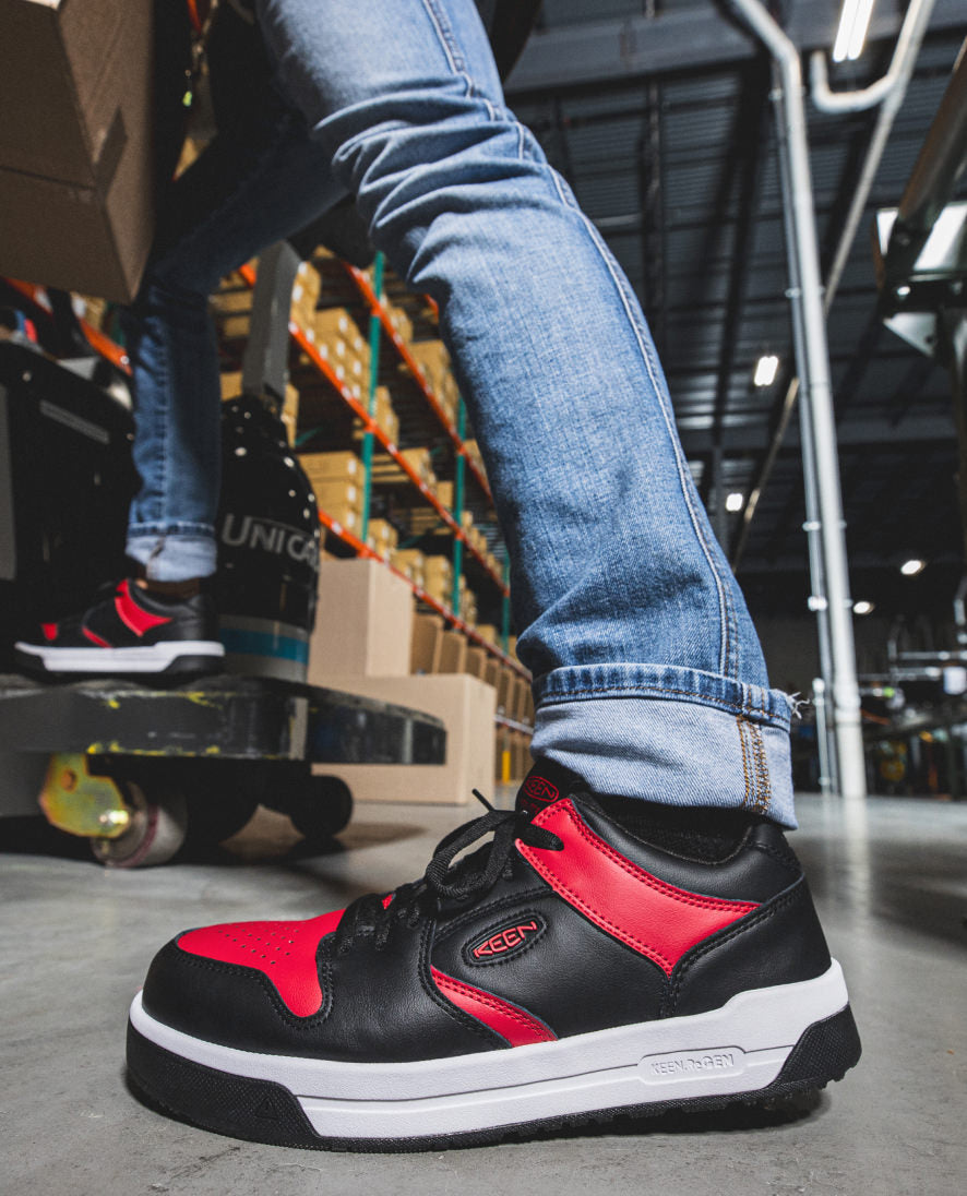Keen Hot style | Men's Overton Work Shoe (Carbon Toe) Star White/Black