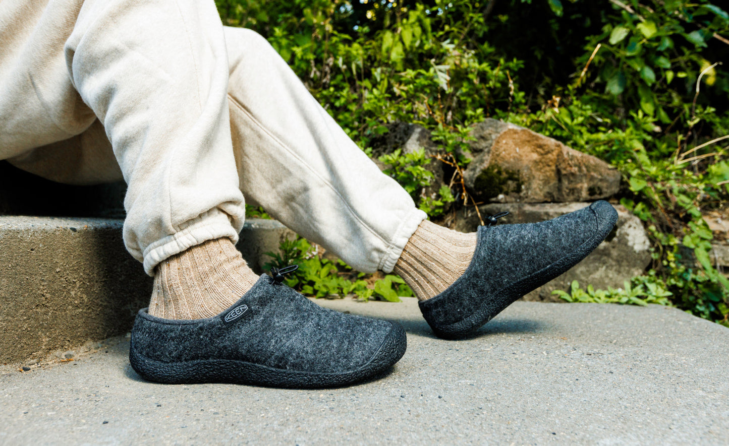 Keen US | Men's Howser III Slide Charcoal Grey Felt/Black