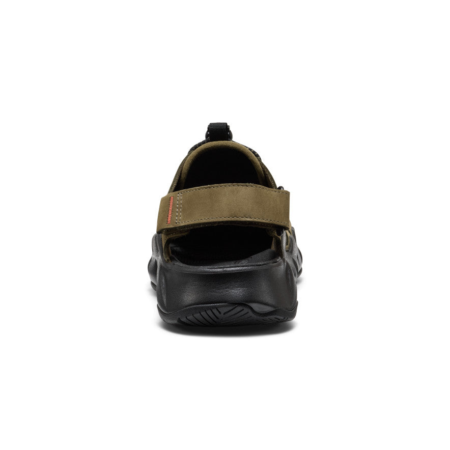 Keen New | Men's Hyperport Fisherman Leather Sandal Dark Olive/Black
