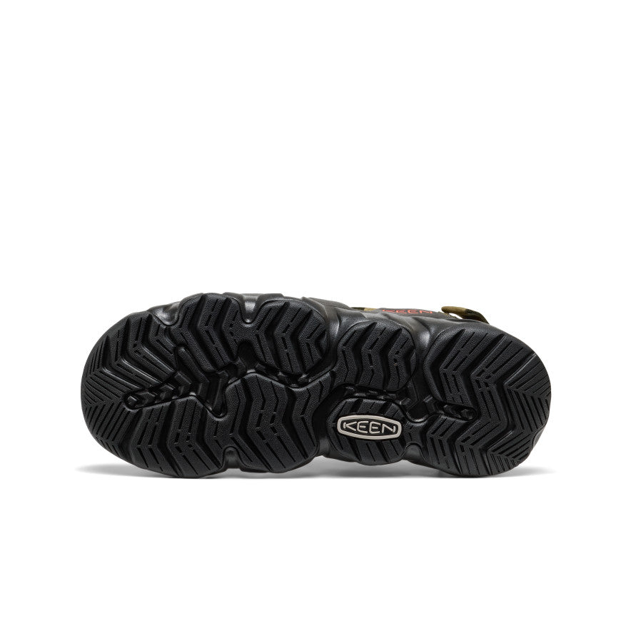 Keen New | Men's Hyperport Fisherman Leather Sandal Dark Olive/Black
