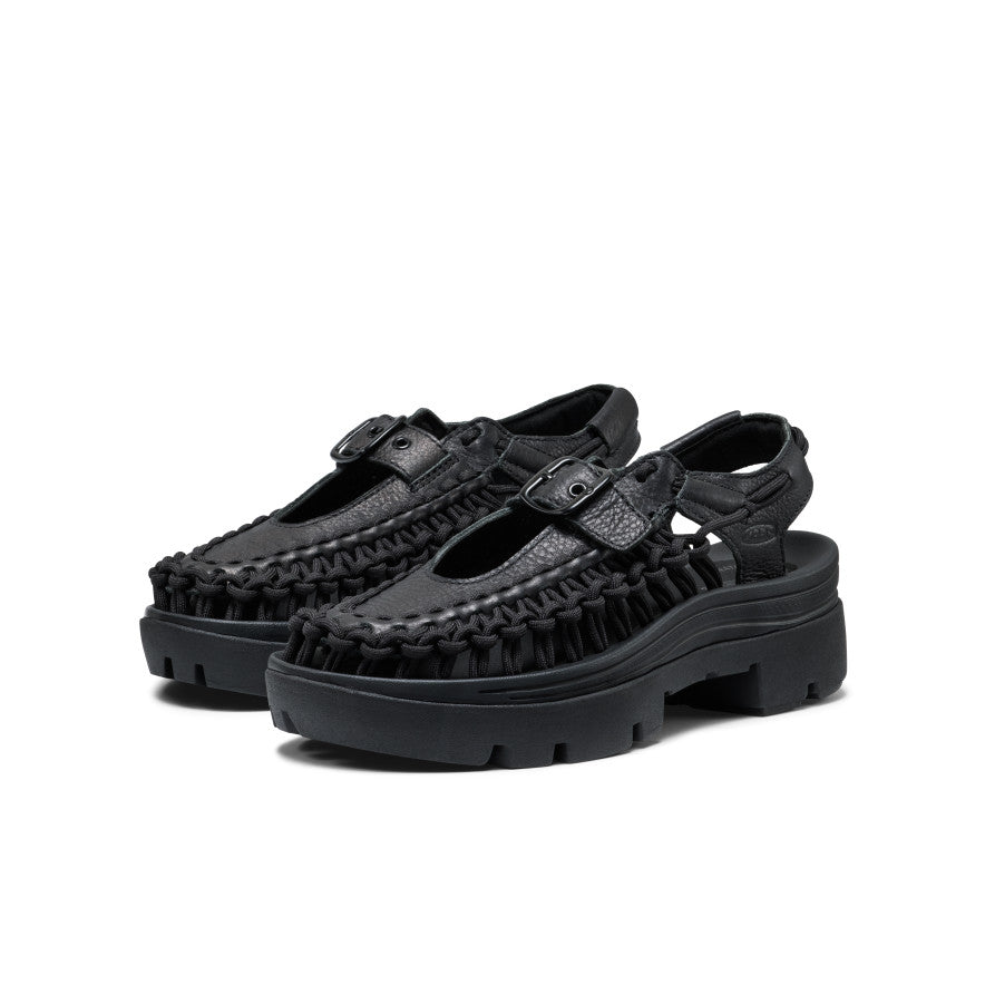 Keen New | All Gender UNEEK PLT Mary Jane Sneaker Black Smooth Lea
