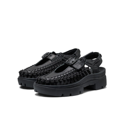 Keen New | All Gender UNEEK PLT Mary Jane Sneaker Black Smooth Lea