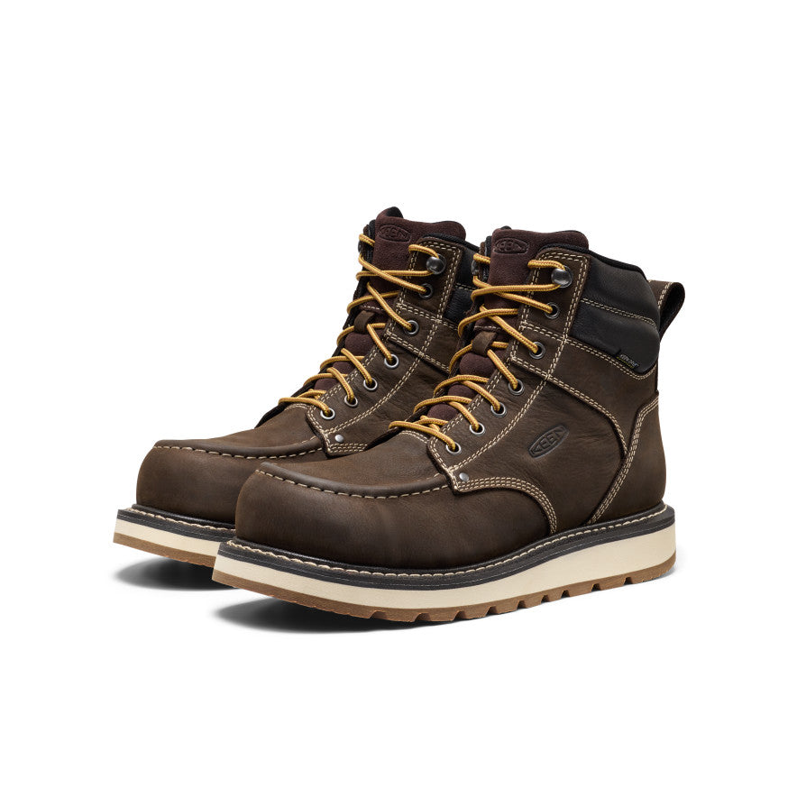 Keen Popular style | Men's Cincinnati 6" Waterproof Boot (Carbon Toe) Dark Chocolate/Sandshell