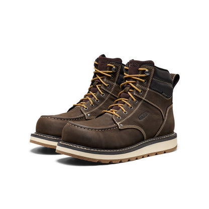 Keen Popular style | Men's Cincinnati 6" Waterproof Boot (Carbon Toe) Dark Chocolate/Sandshell