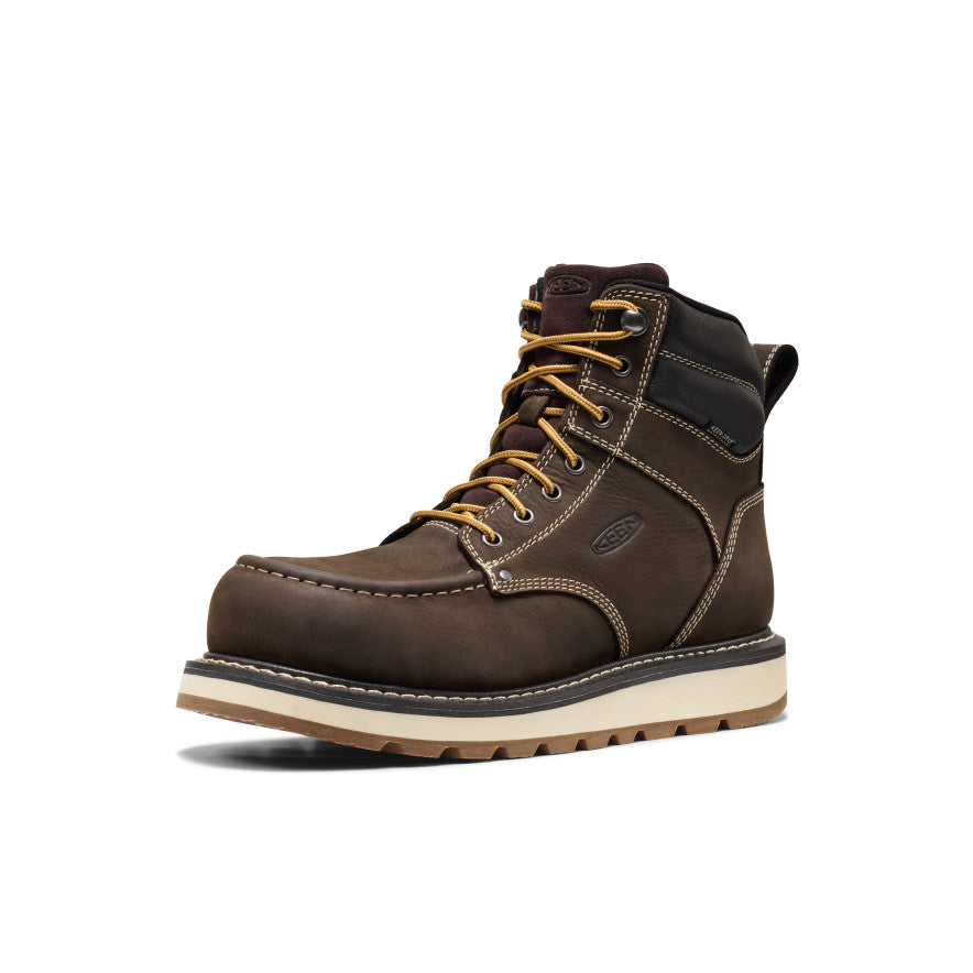 Keen Popular style | Men's Cincinnati 6" Waterproof Boot (Carbon Toe) Dark Chocolate/Sandshell
