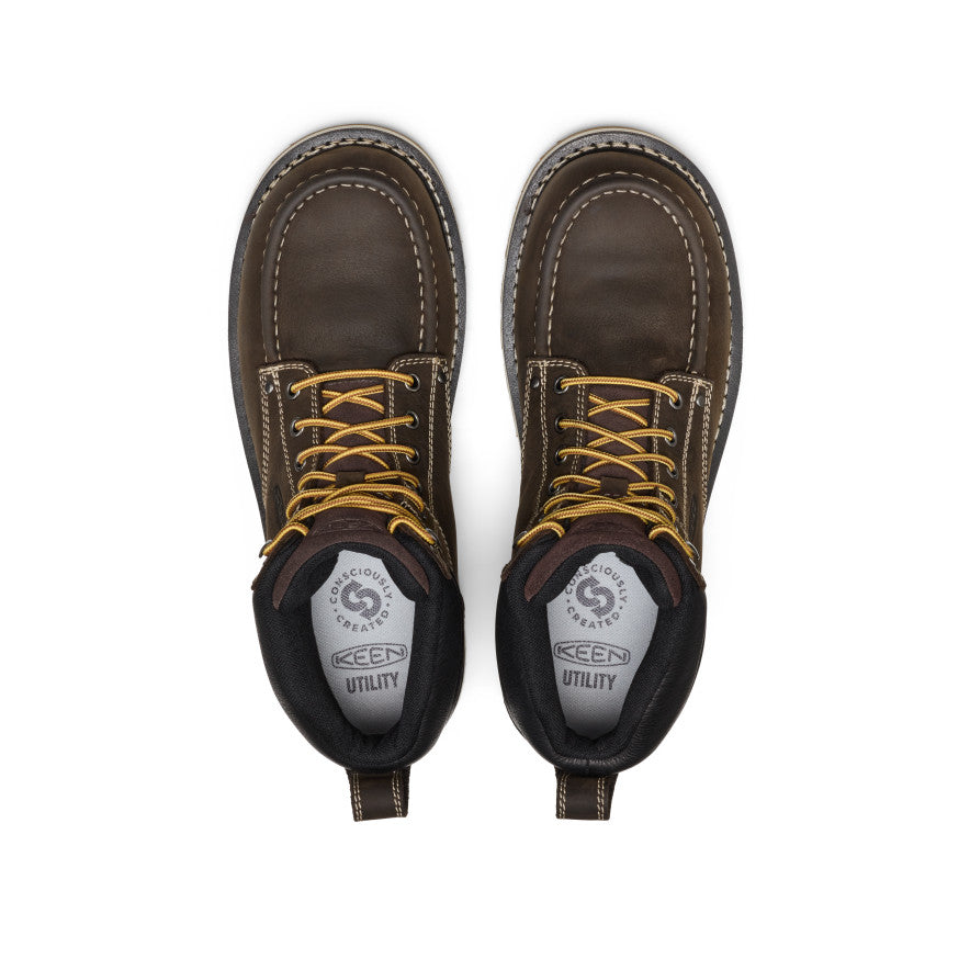 Keen Popular style | Men's Cincinnati 6" Waterproof Boot (Carbon Toe) Dark Chocolate/Sandshell
